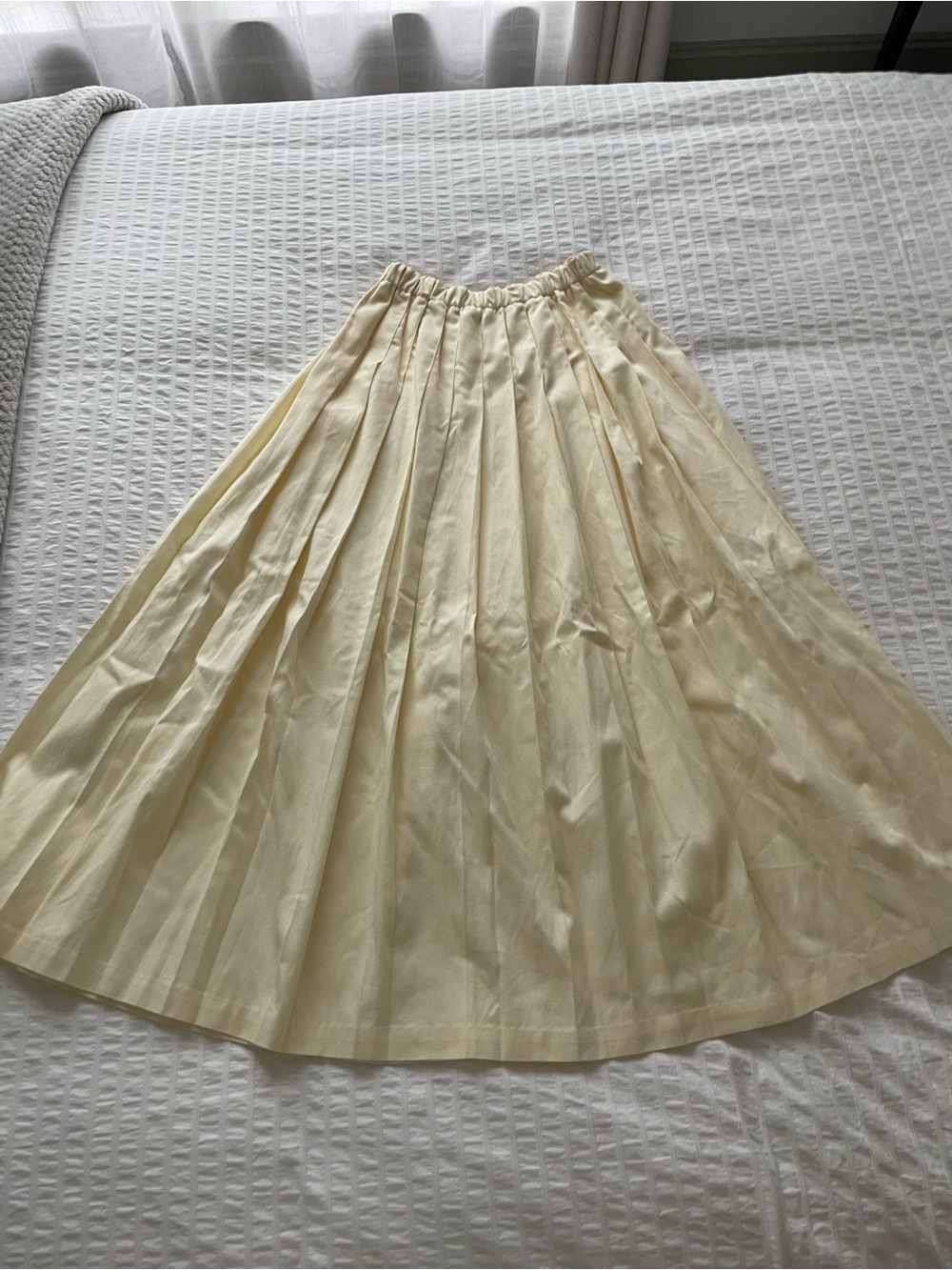 Marisa Christina Light Cream Pleated A-Line Skirt